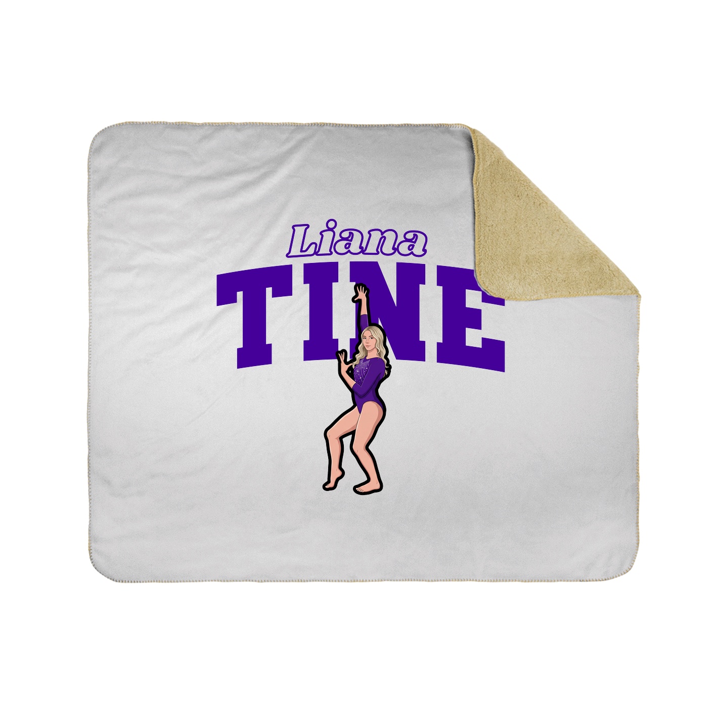 Throw Blanket — Name Arch in White