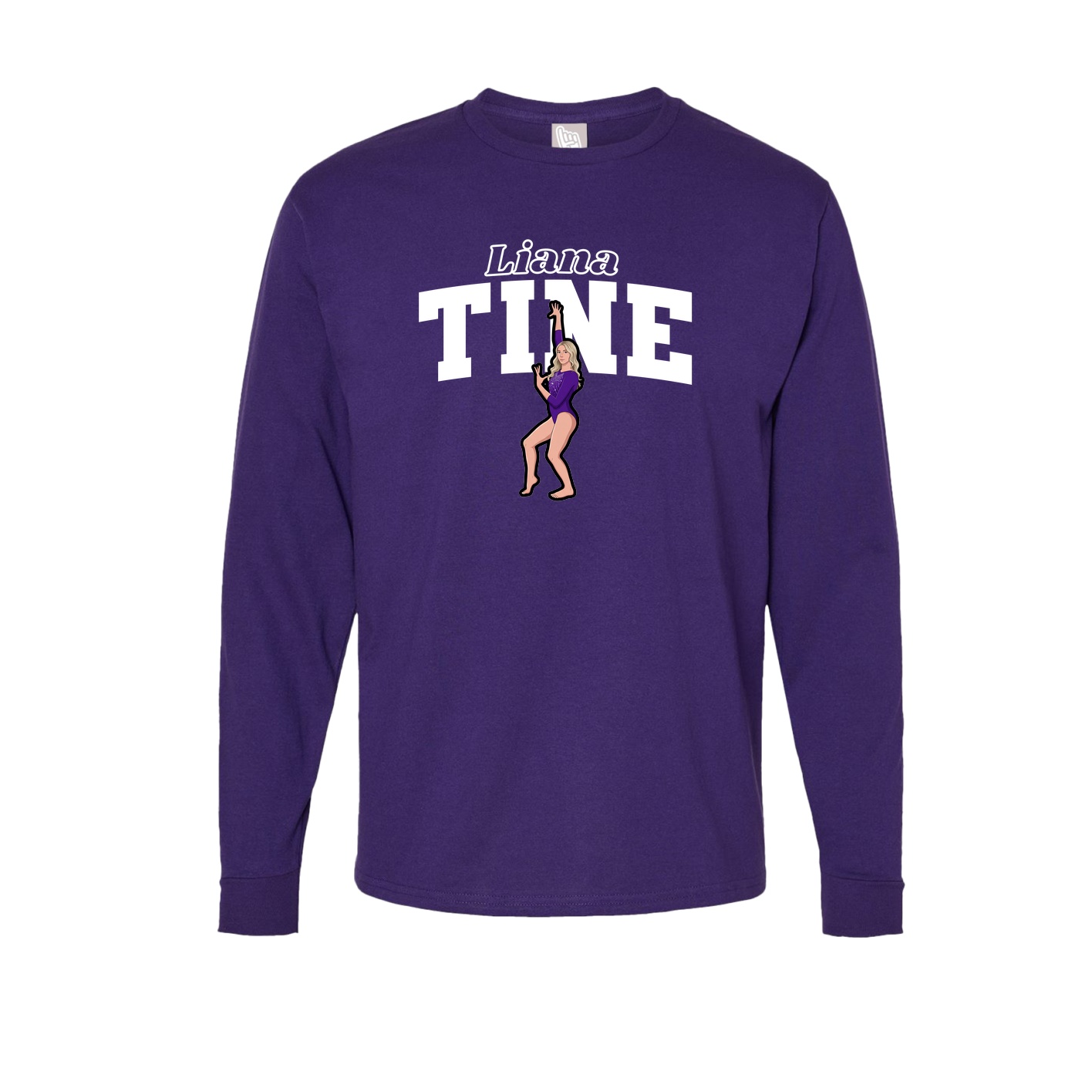 Long Sleeve Tee — Name Arch in Purple