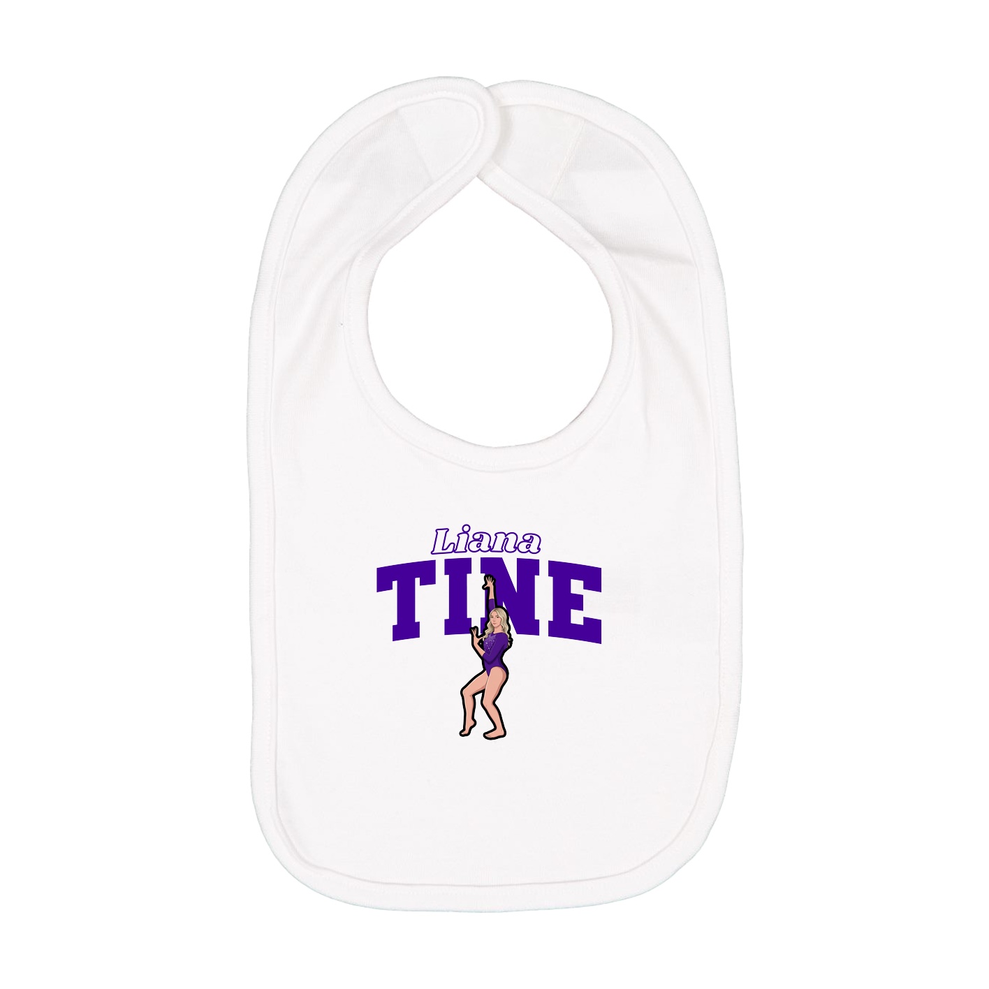 Infant Bib — Name Arch in White