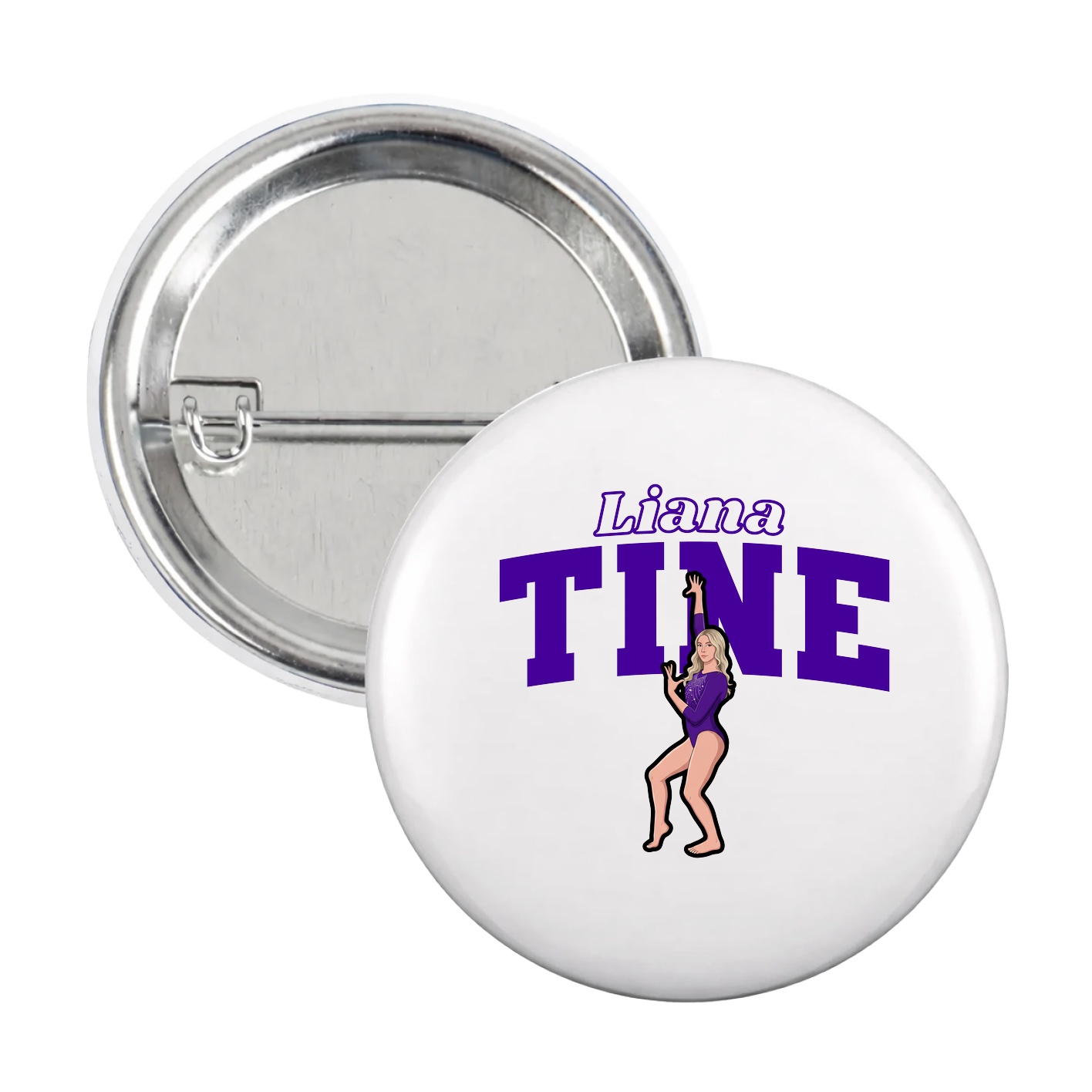 Game Day Button — Name Arch in White