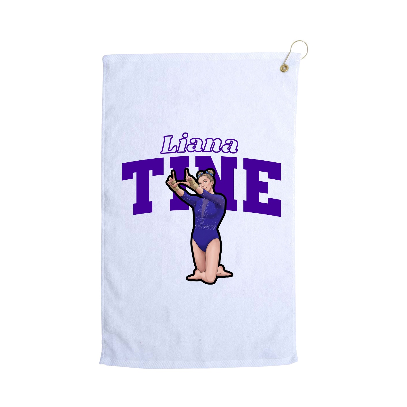 Golf Towel — Name Arch in White