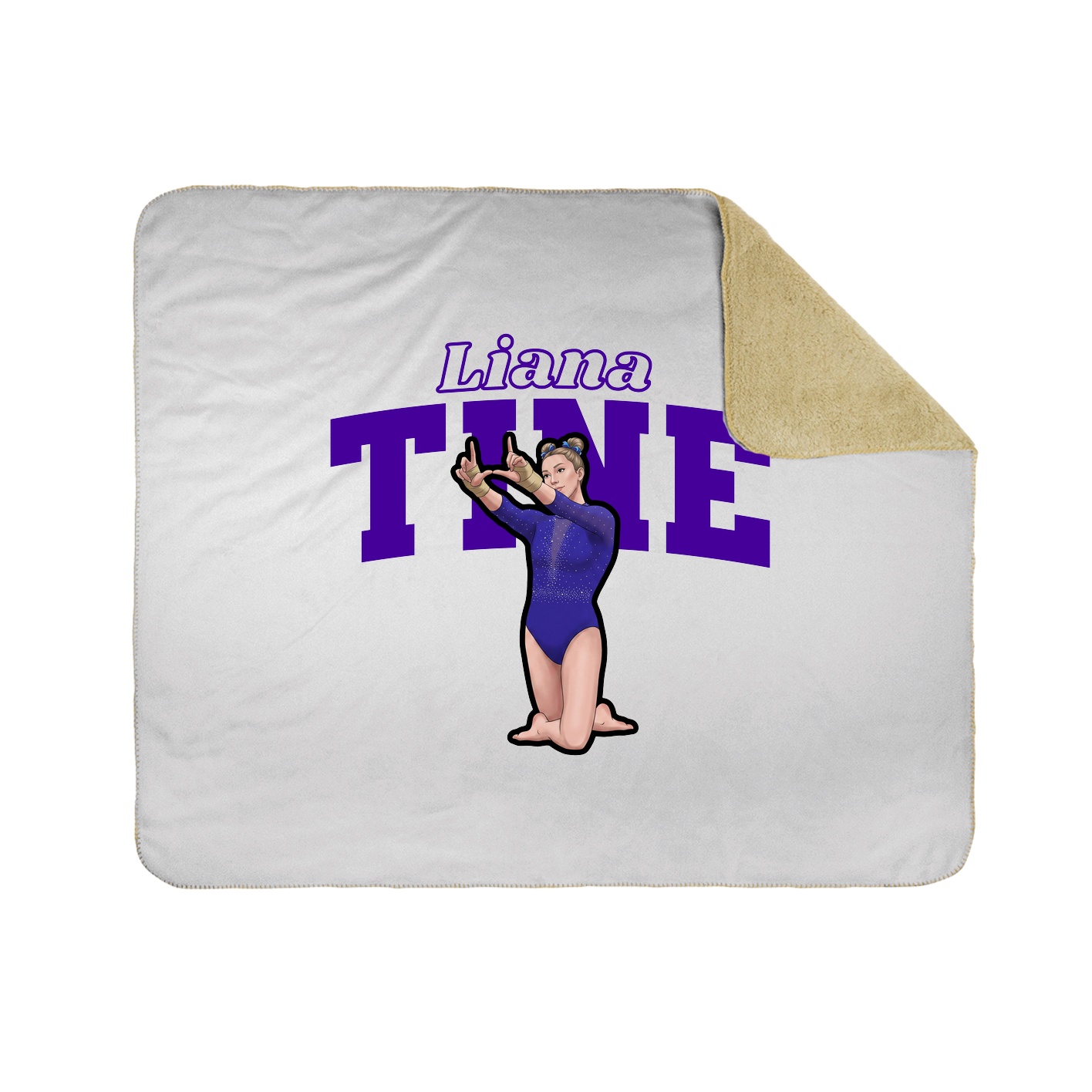 Throw Blanket — Name Arch in White
