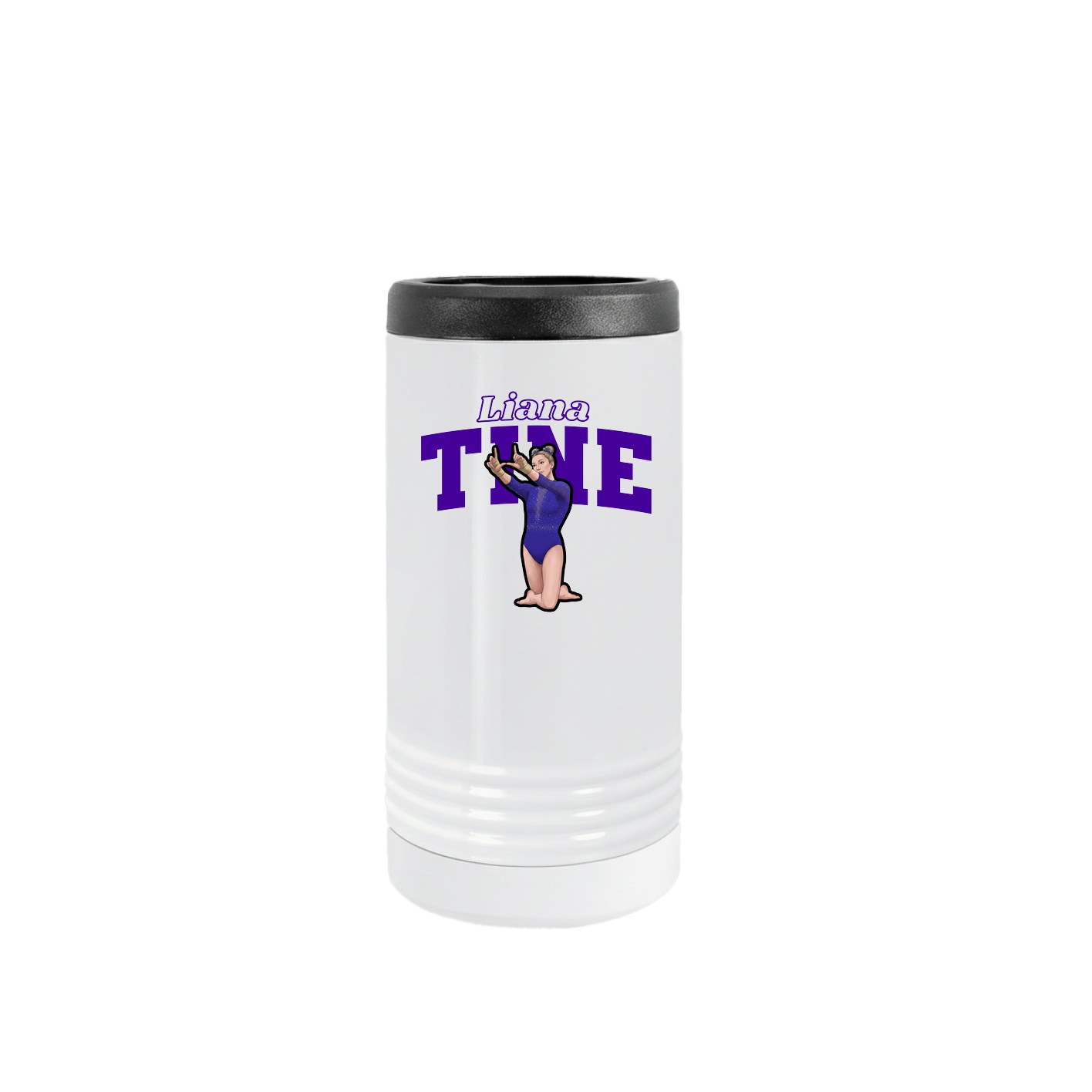 Slim Beverage Holder — Name Arch in White