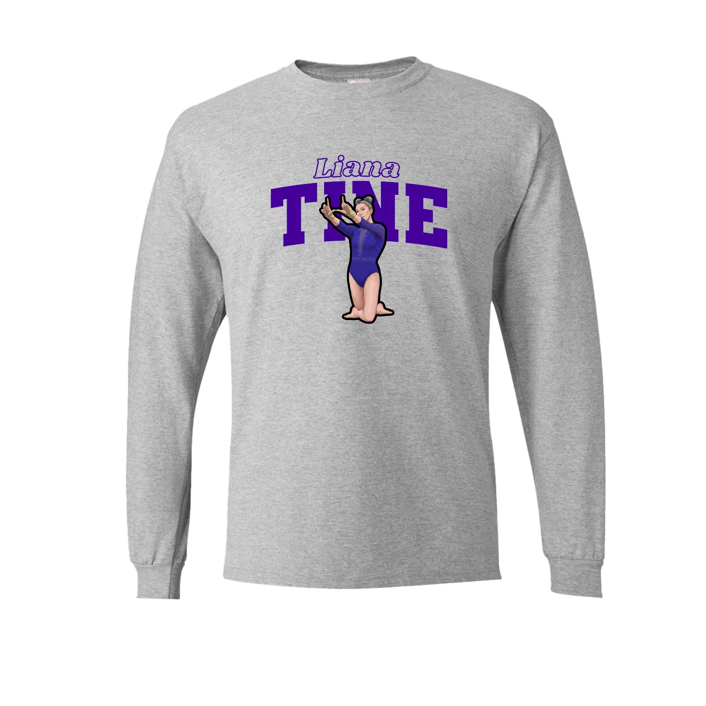 Long Sleeve Tee — Name Arch in Grey