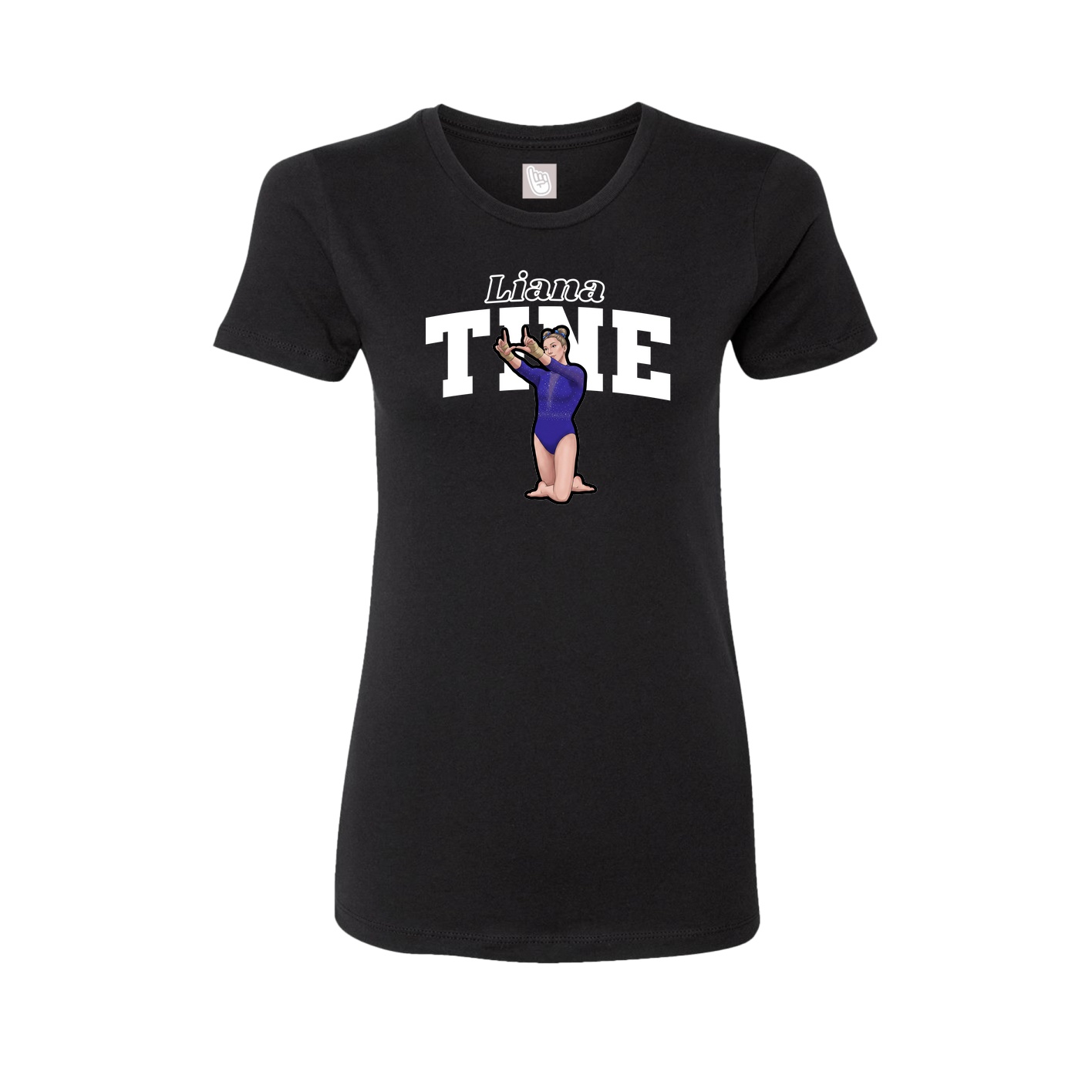 Fitted Women's Tee — Name Arch in Black