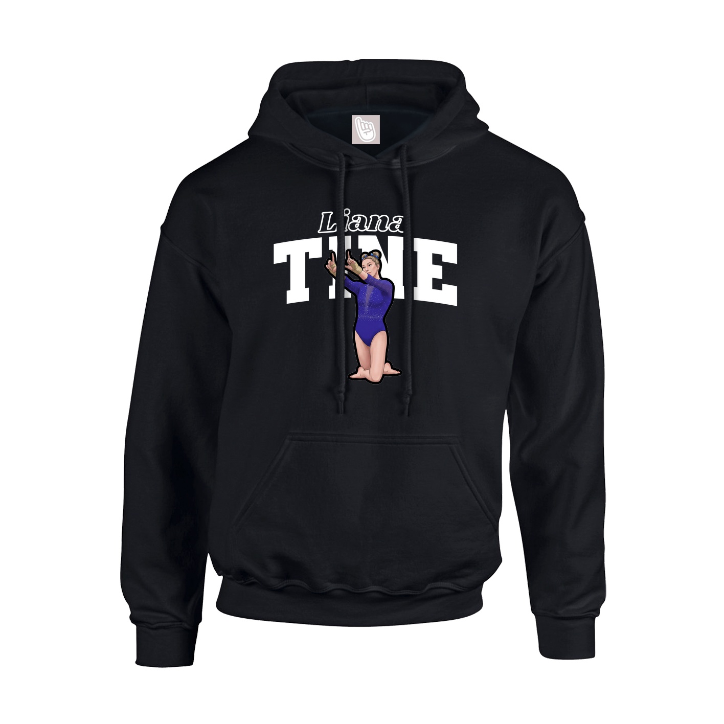 Youth Hoodie — Name Arch in Black