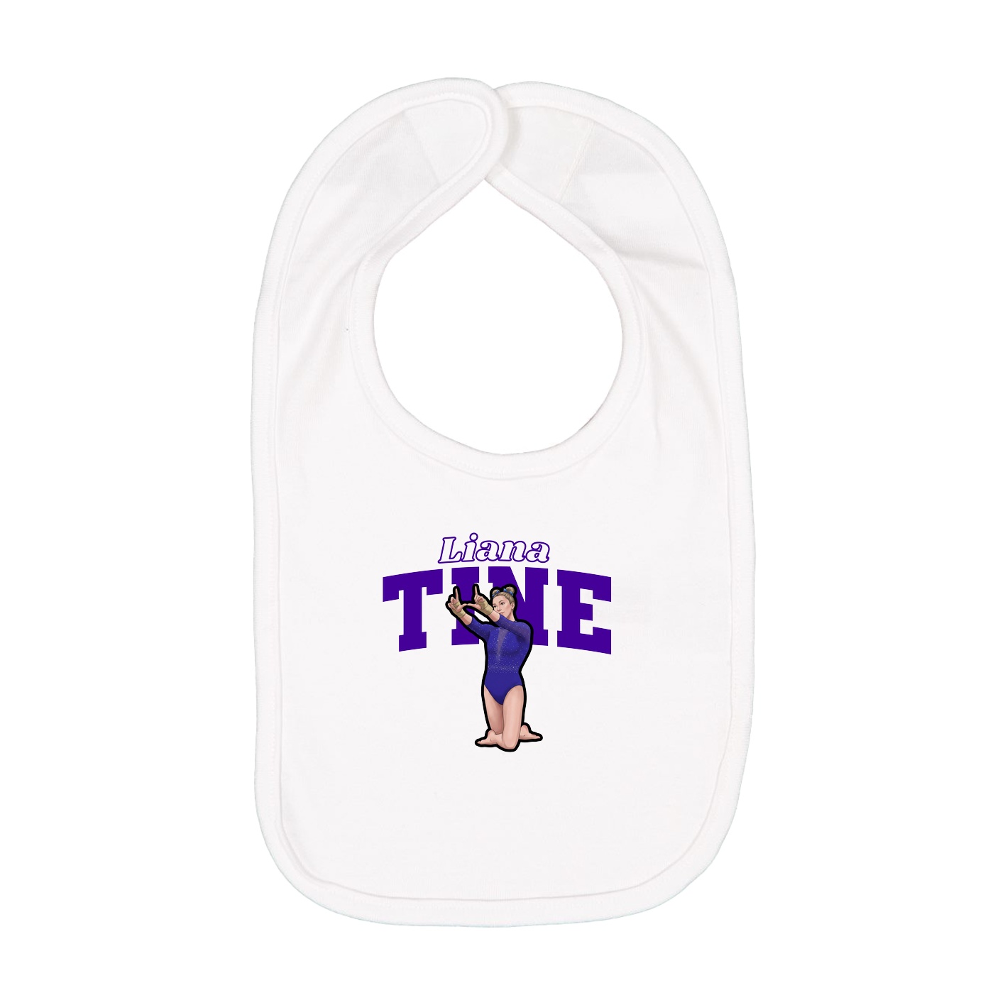 Infant Bib — Name Arch in White