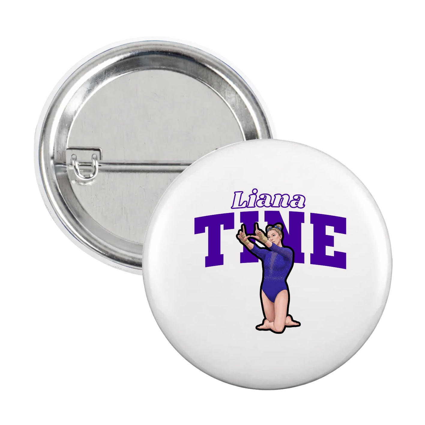 Game Day Button — Name Arch in White
