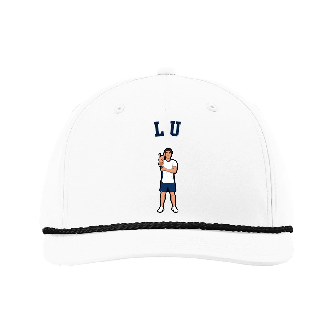 Five-Panel Classic Rope Cap — Shirsey Arch in White