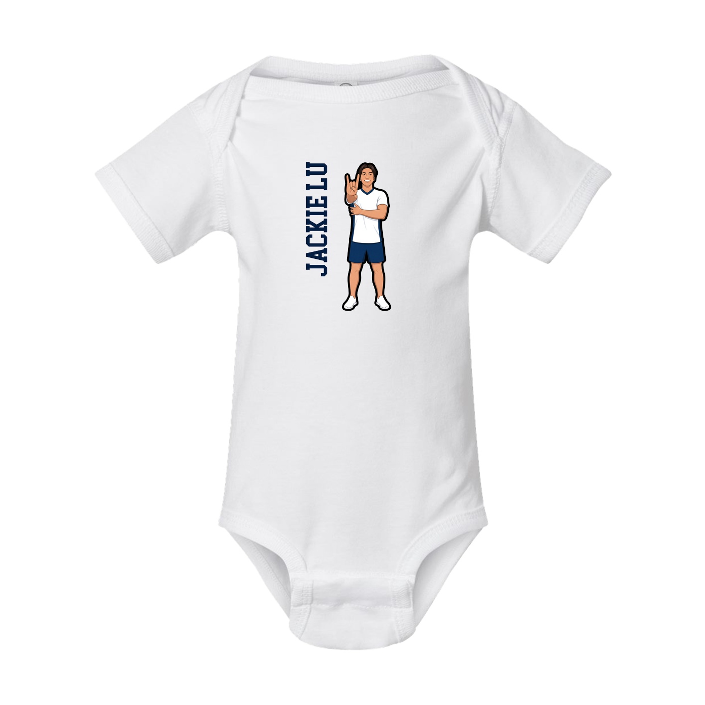 Baby Onesie — Name Vertical in White