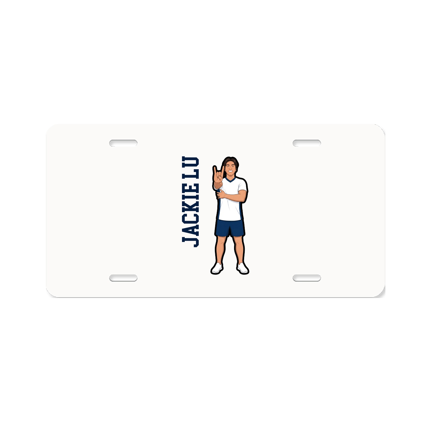 License Plate — Name Vertical in Classic