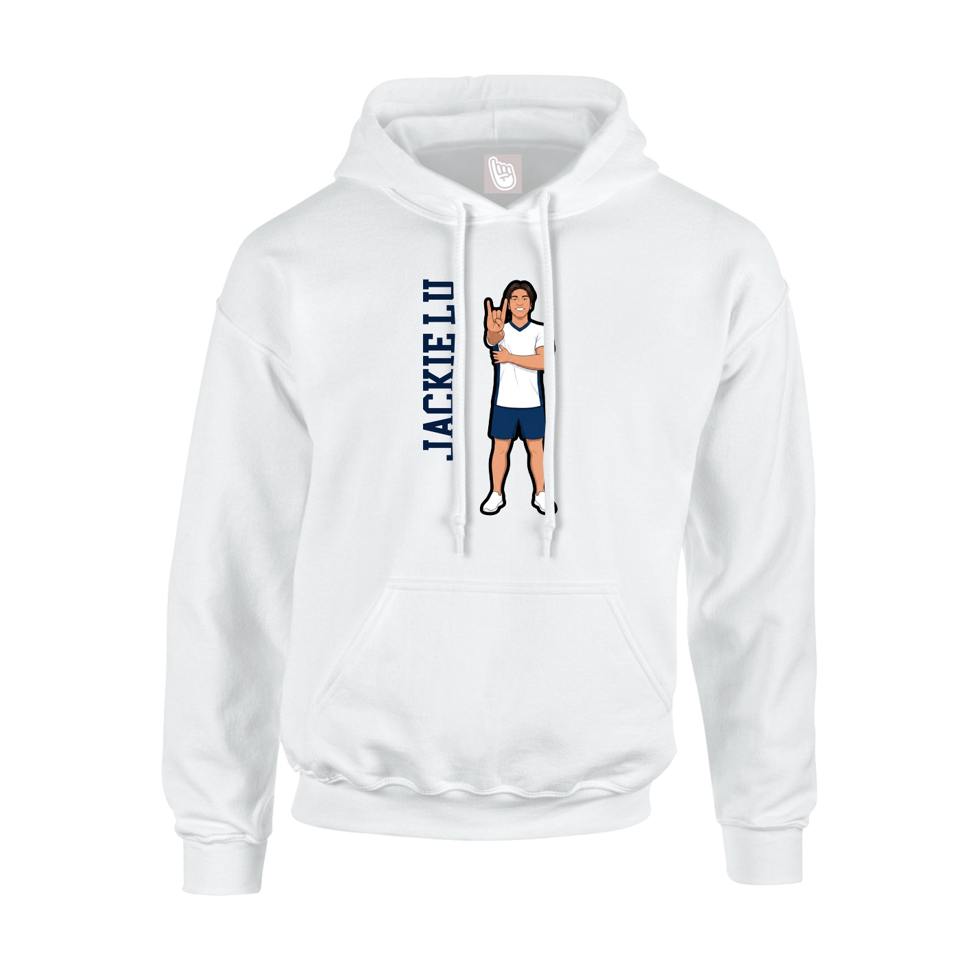 Hoodie — Name Vertical in White