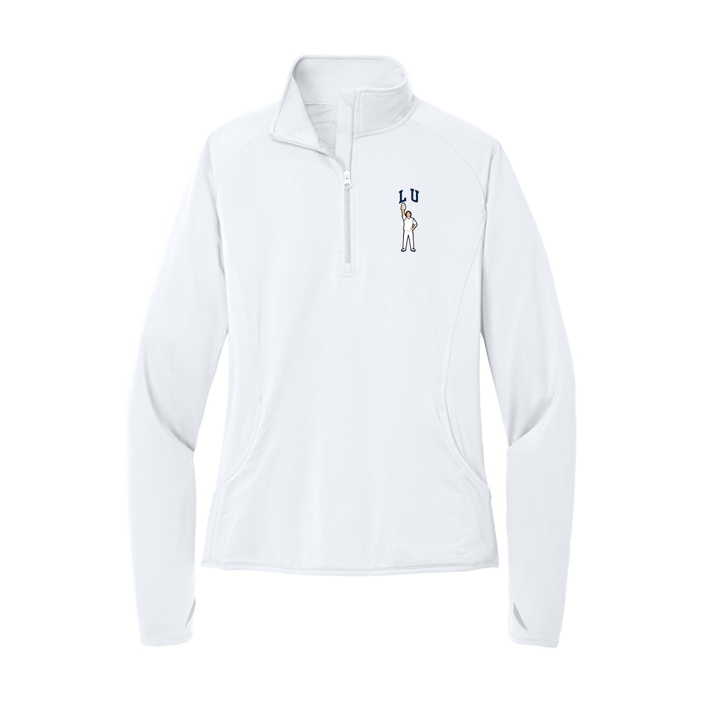 Women's Q-Zip Pullover — Shirsey in White