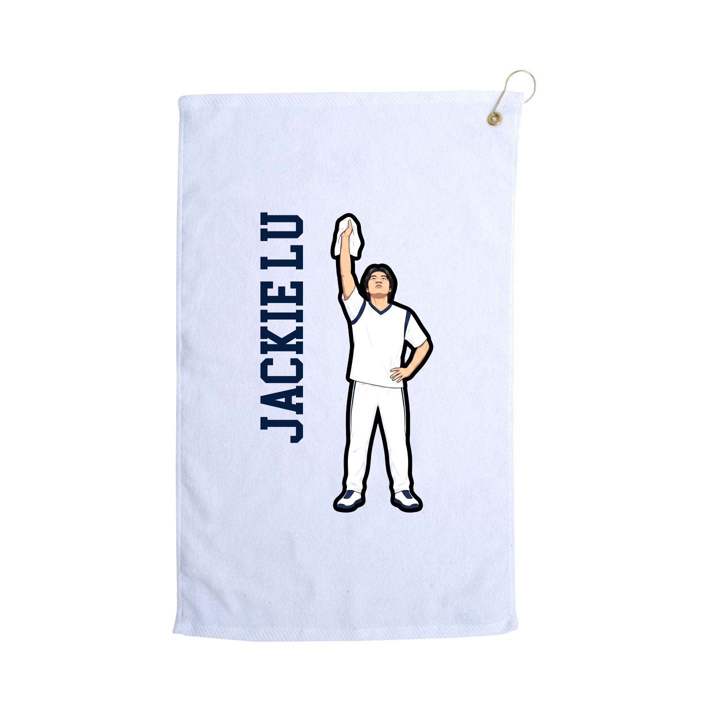 Golf Towel — Name Vertical in White