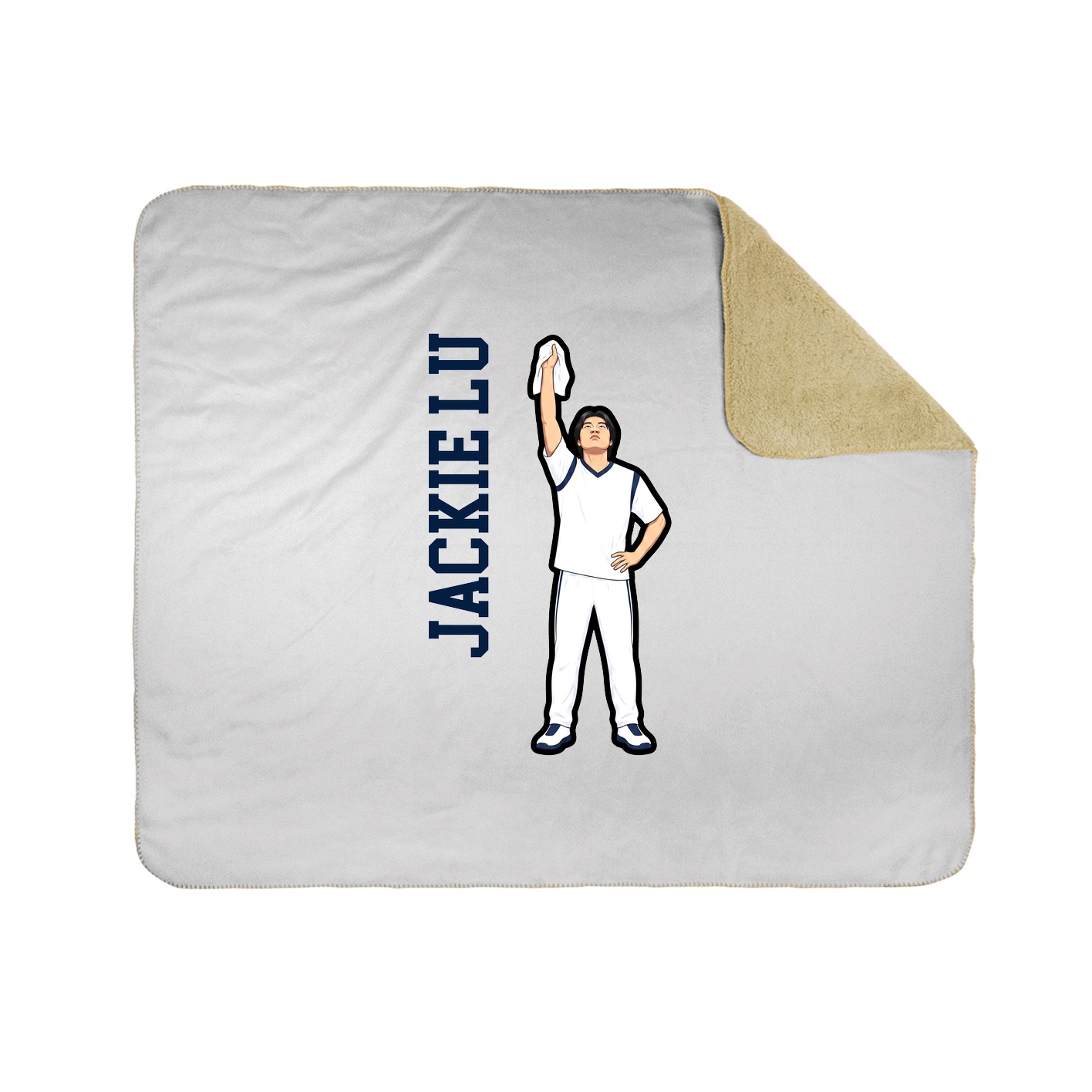 Throw Blanket — Name Vertical in White