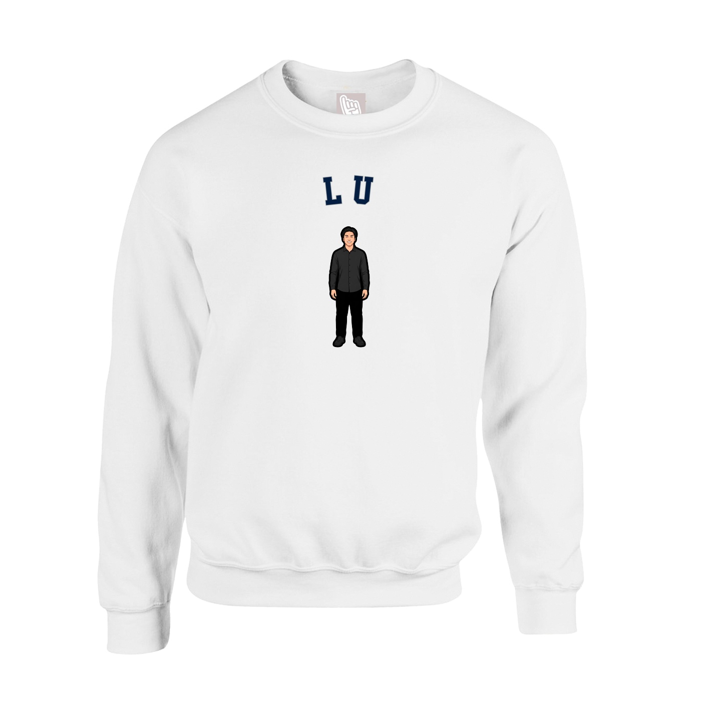 Fleece Crew — Shirsey Arch in White