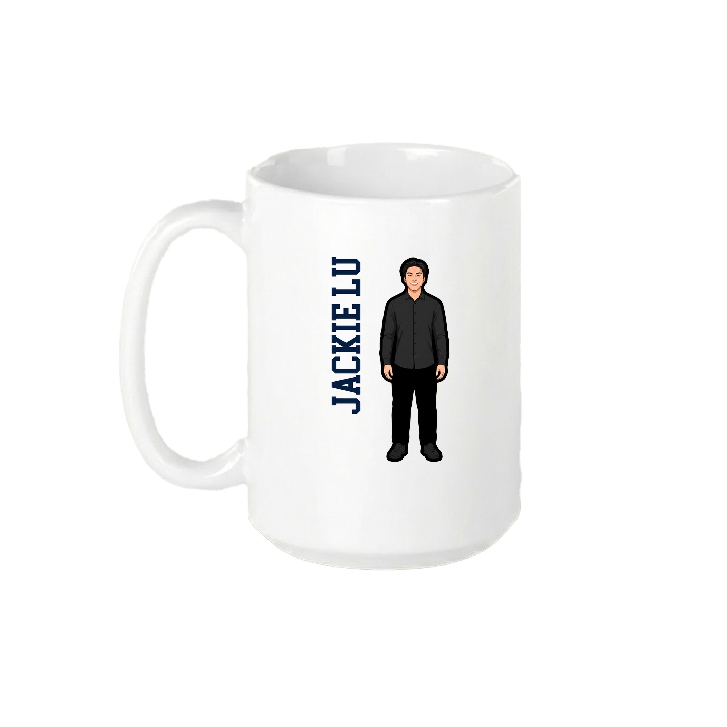 15oz Coffee Mug — Name Vertical in White