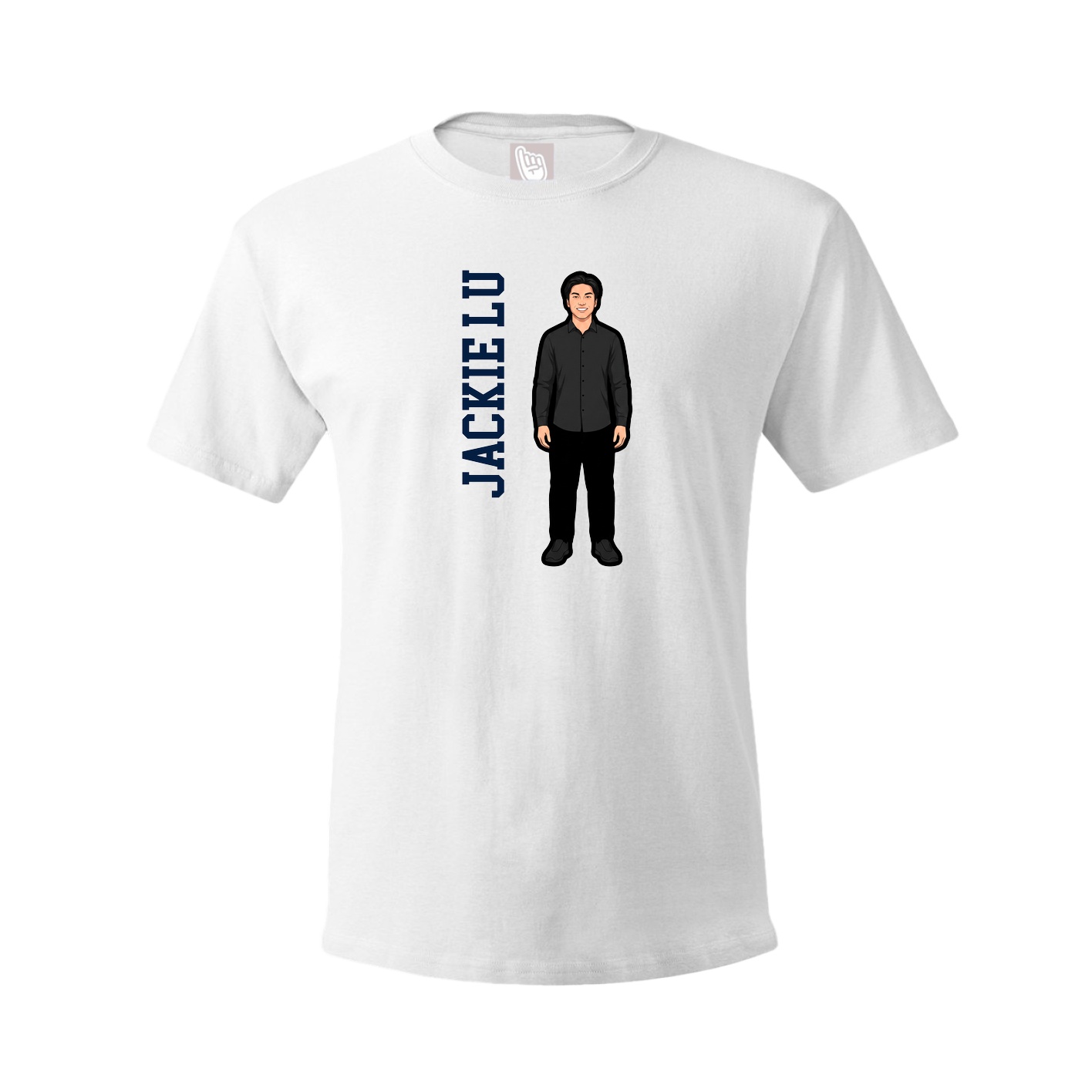 Tee — Name Vertical in White