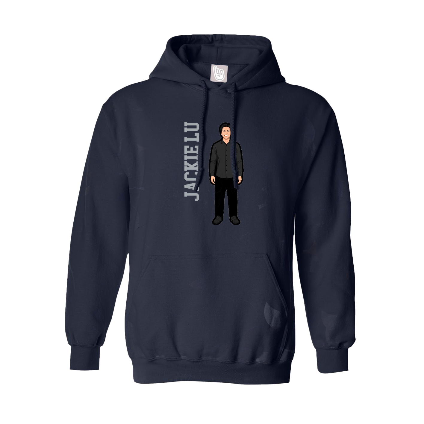 Youth Hoodie — Name Vertical in Navy