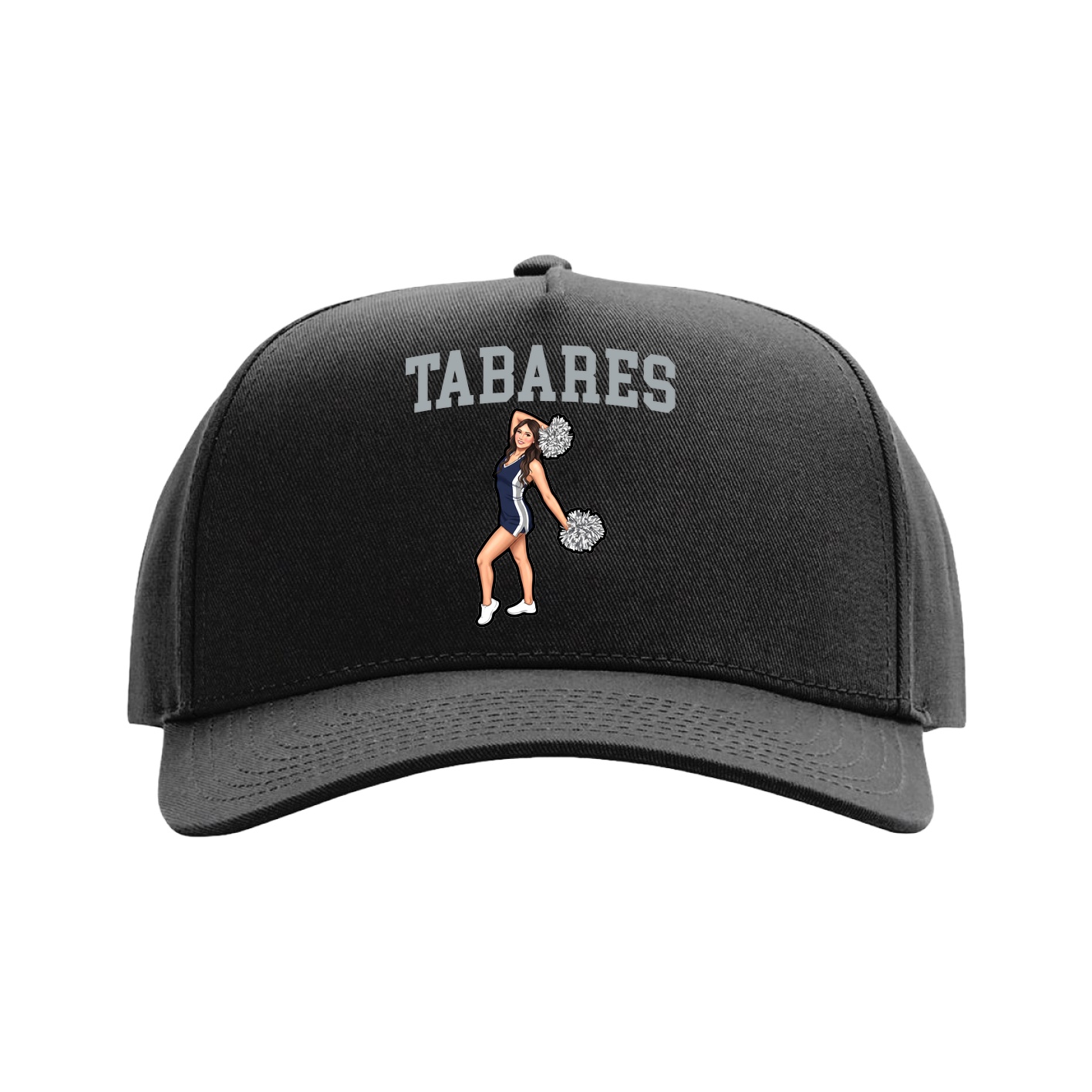 Full Fabric Five-Panel Champ Cap — Shirsey in Black