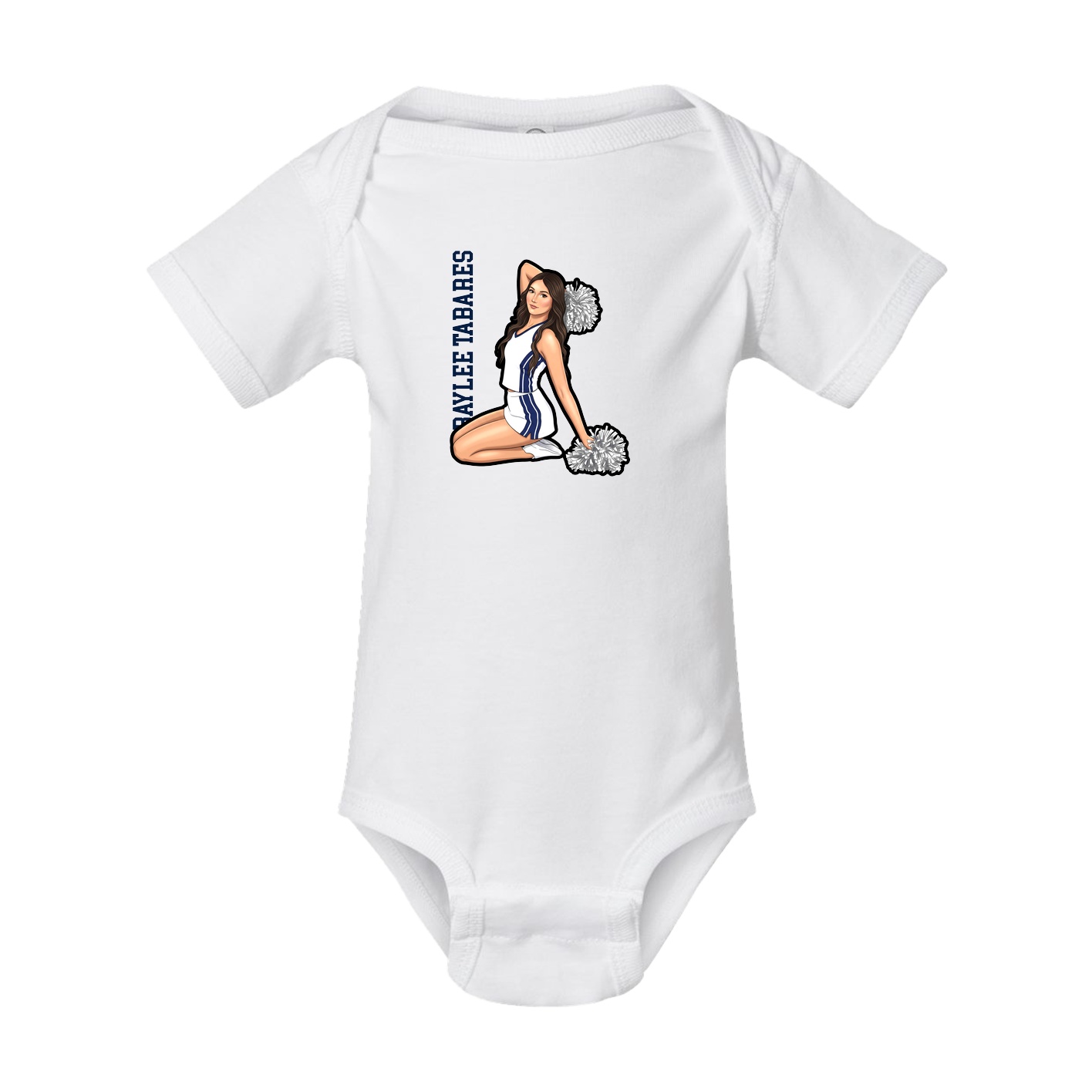 Baby Onesie — Name Vertical in White