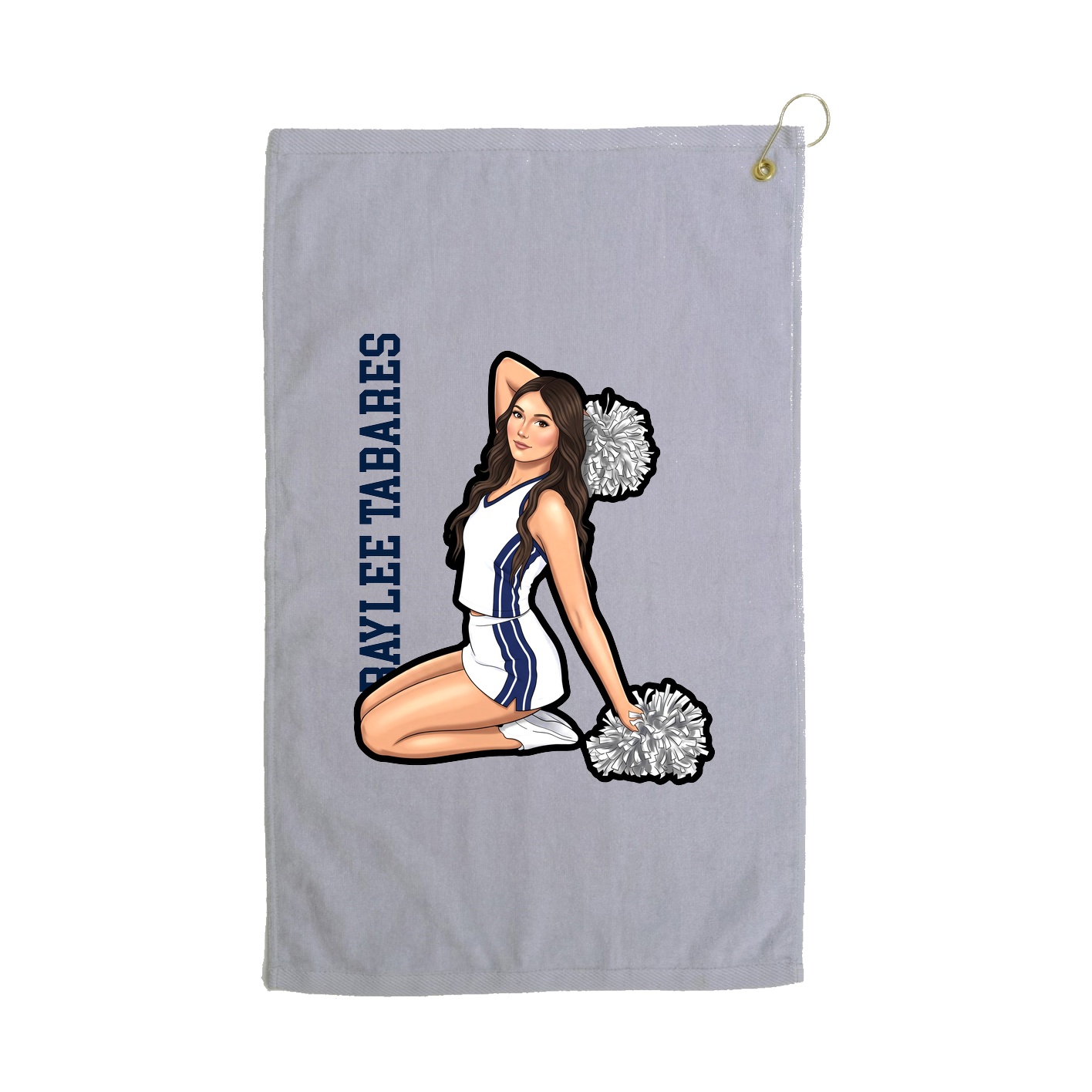 Golf Towel — Name Vertical in Grey