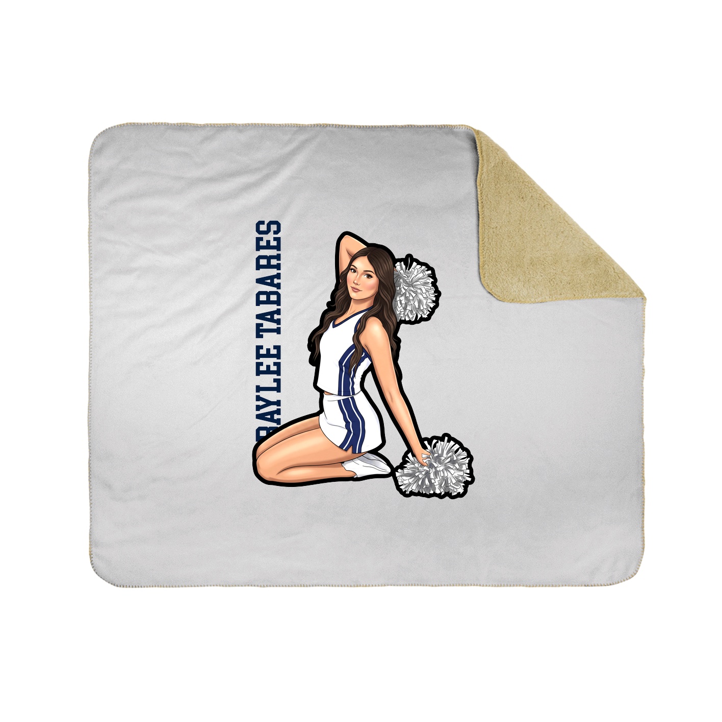 Throw Blanket — Name Vertical in White