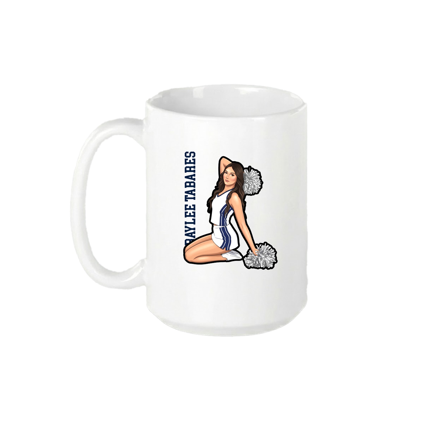 15oz Coffee Mug — Name Vertical in White