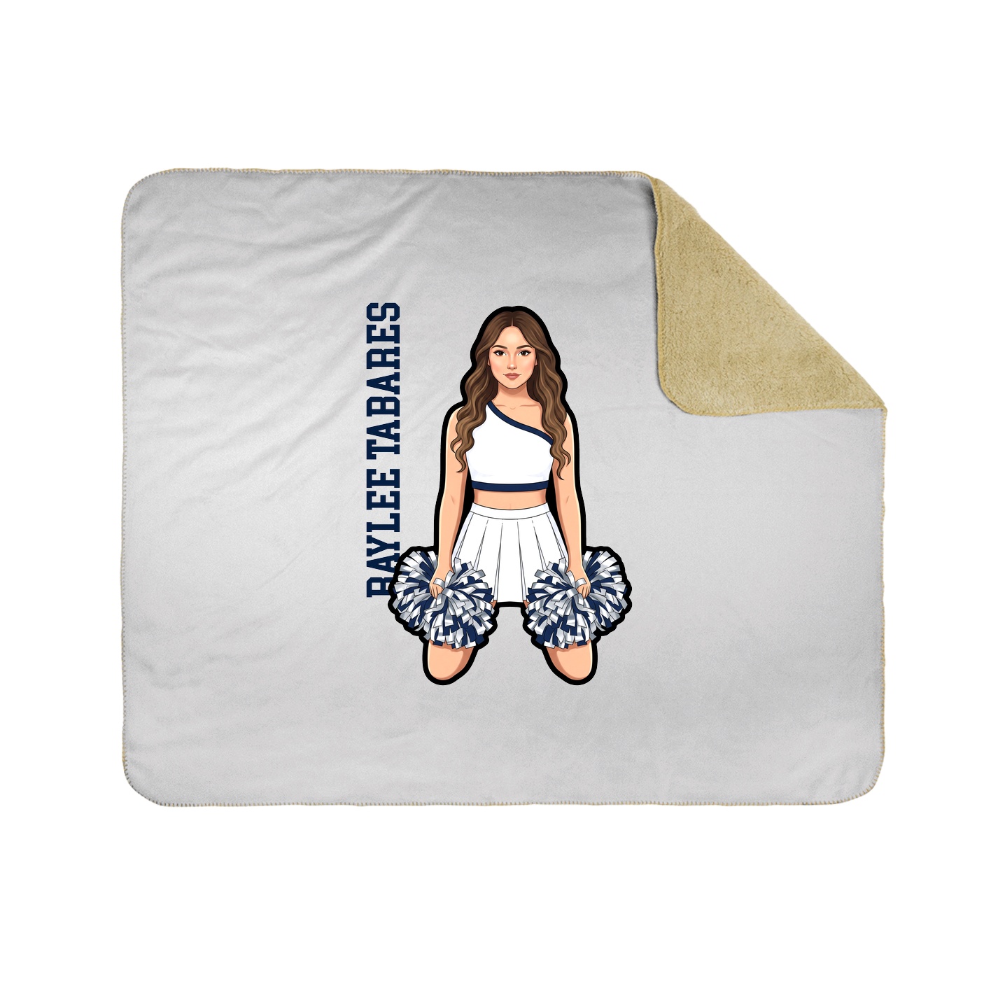 Throw Blanket — Name Vertical in White