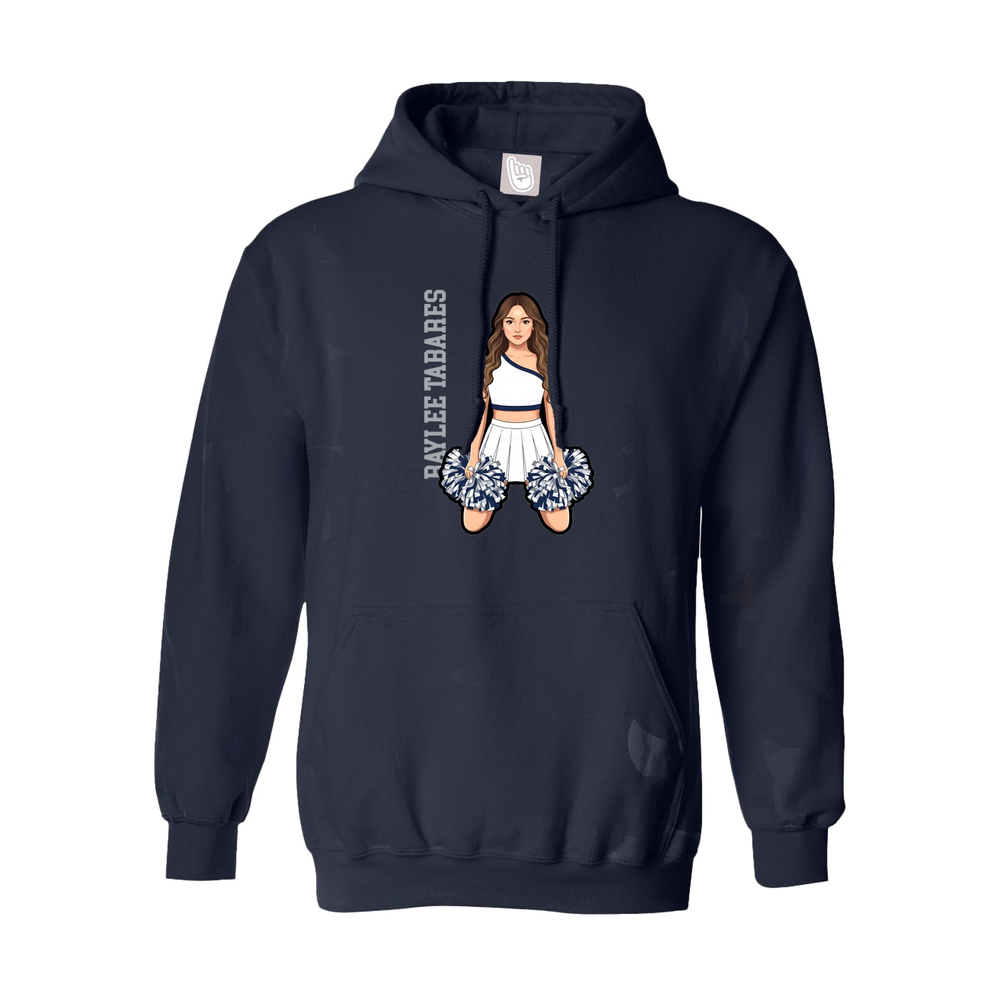 Youth Hoodie — Name Vertical in Navy