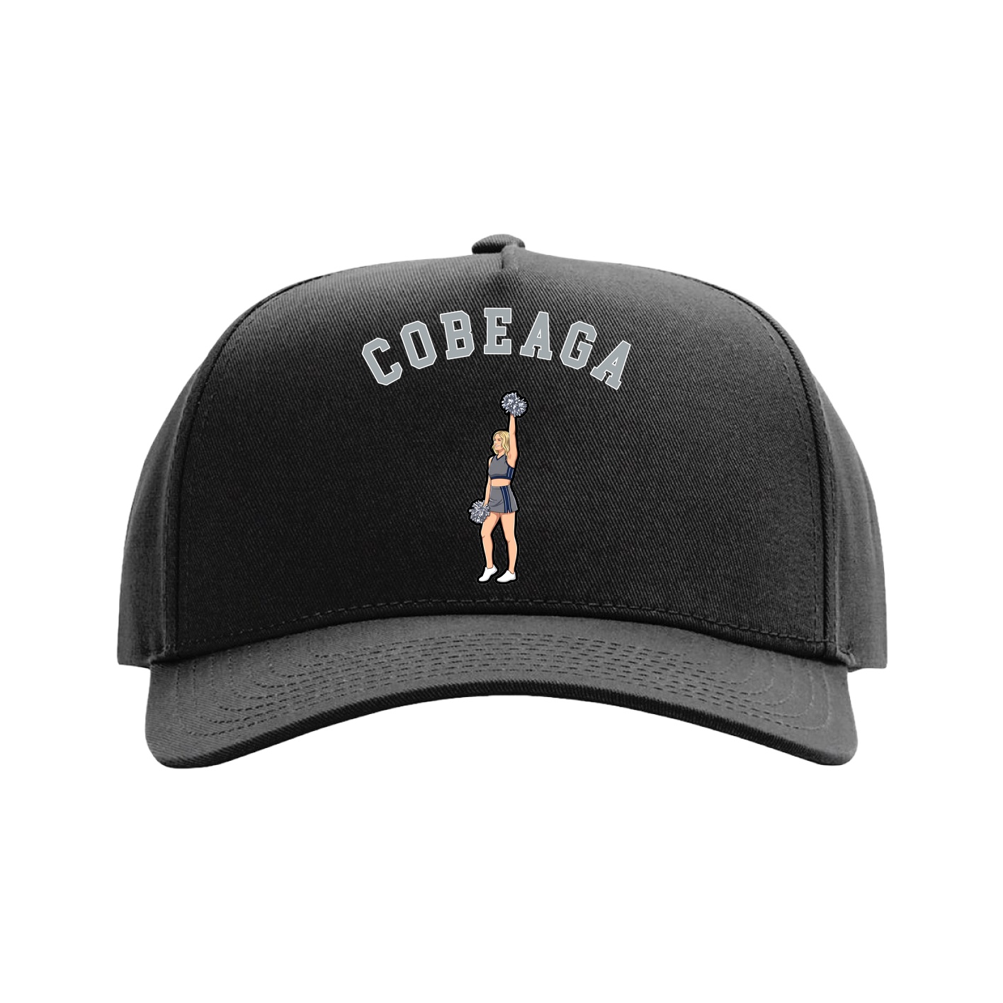 Full Fabric Five-Panel Champ Cap — Shirsey Arch in Black