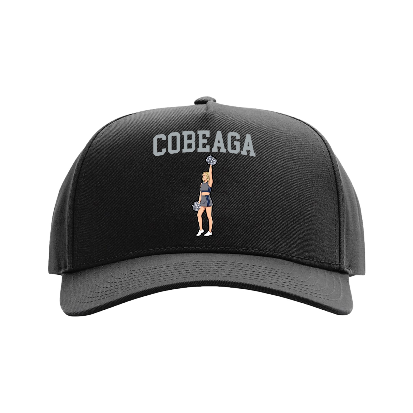 Full Fabric Five-Panel Champ Cap — Shirsey in Black