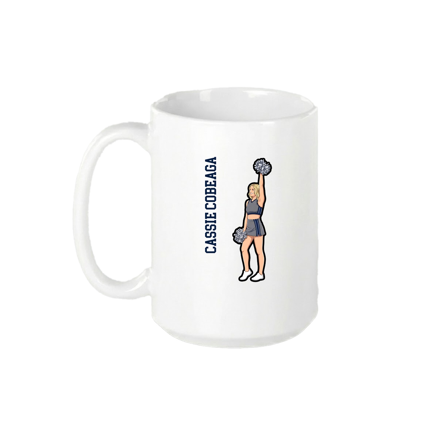 15oz Coffee Mug — Name Vertical in White