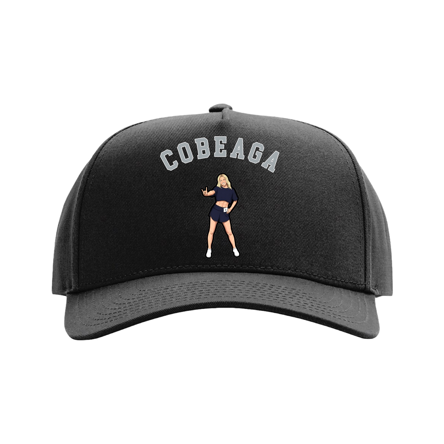 Full Fabric Five-Panel Champ Cap — Shirsey Arch in Black