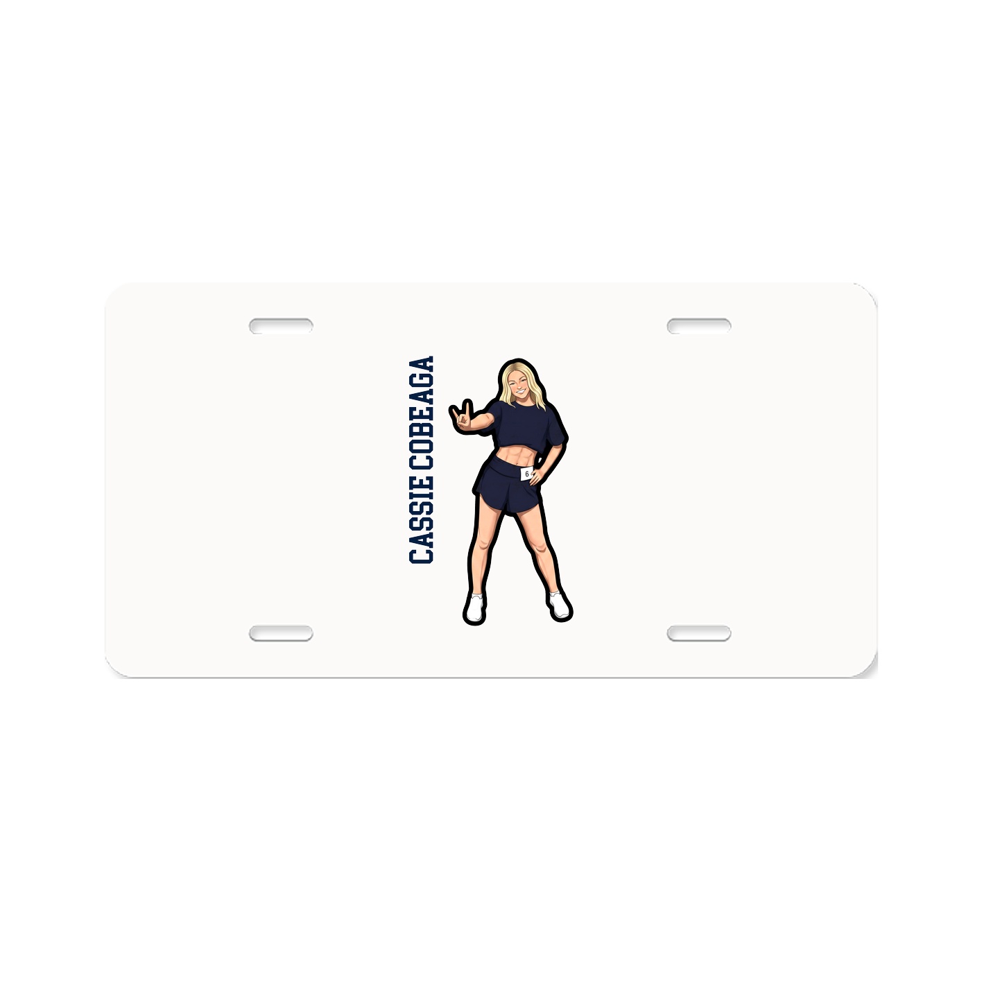License Plate — Name Vertical in Classic