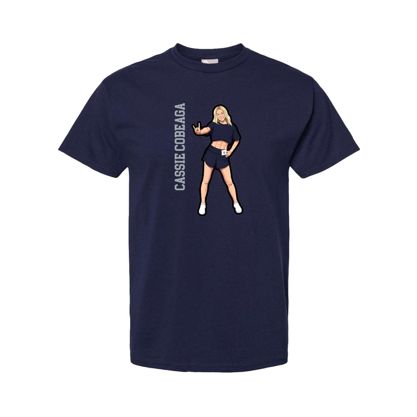 Youth Tee — Name Vertical in Navy