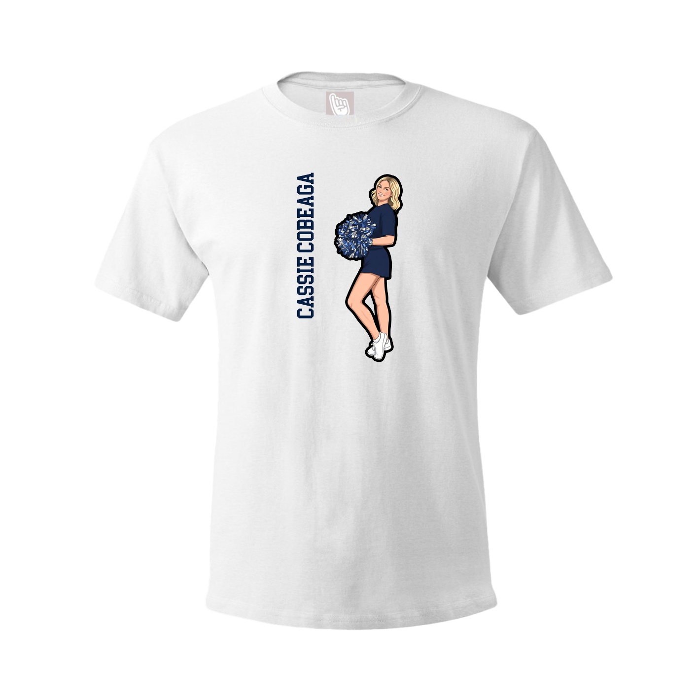 Tee — Name Vertical in White