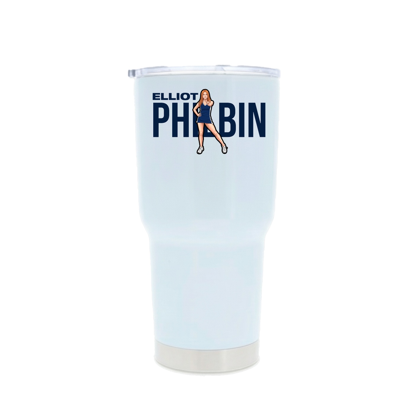 30oz Stainless Steel Tumbler — Player Name in White