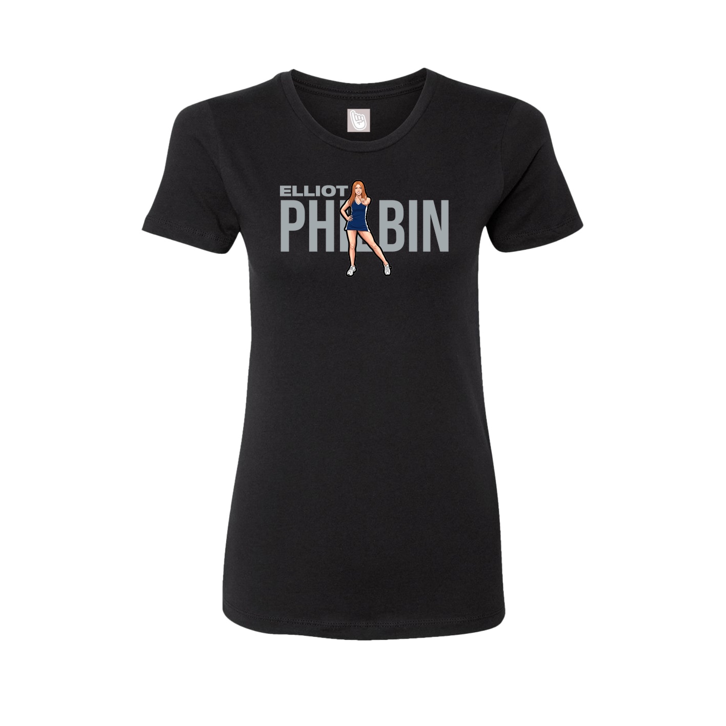 Fitted Women's Tee — Player Name in Black