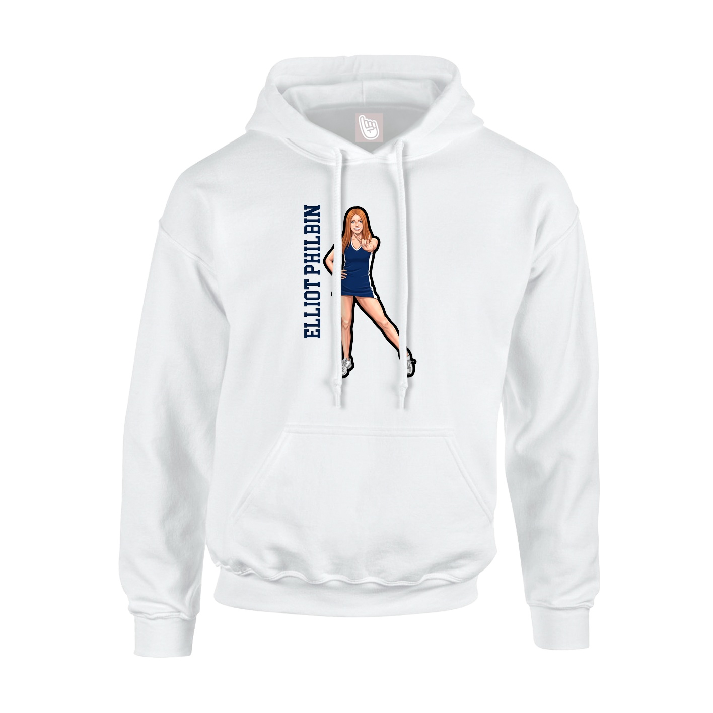 Youth Hoodie — Name Vertical in White