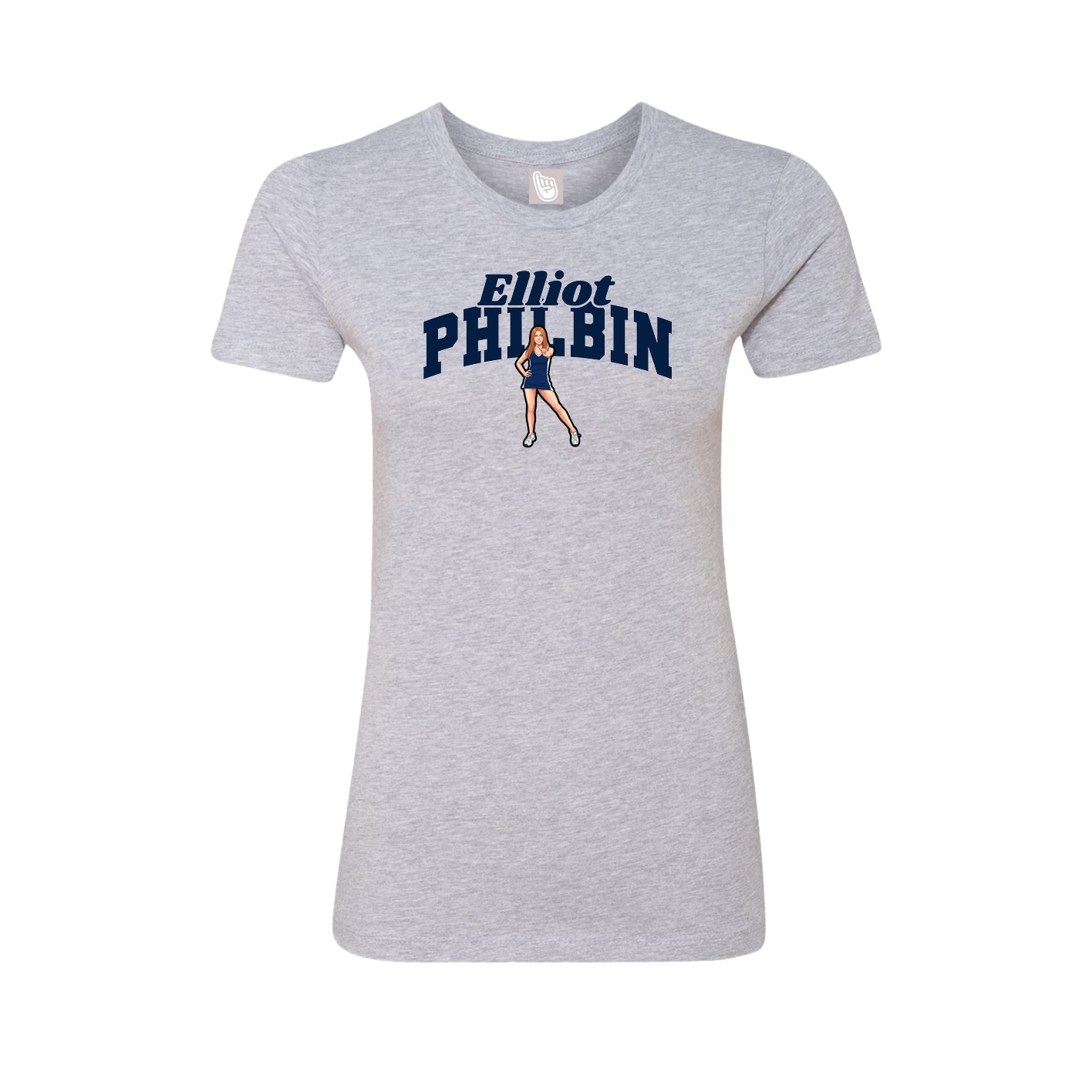 Fitted Women's Tee — Signature Arch in Grey