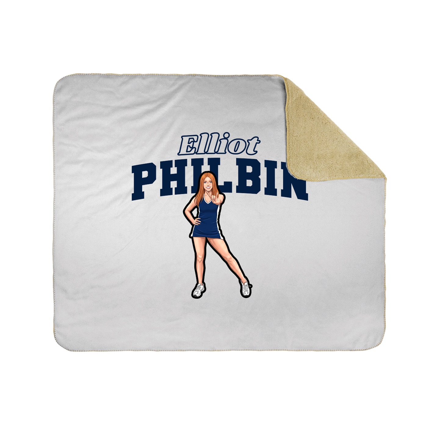 Throw Blanket — Name Arch in White