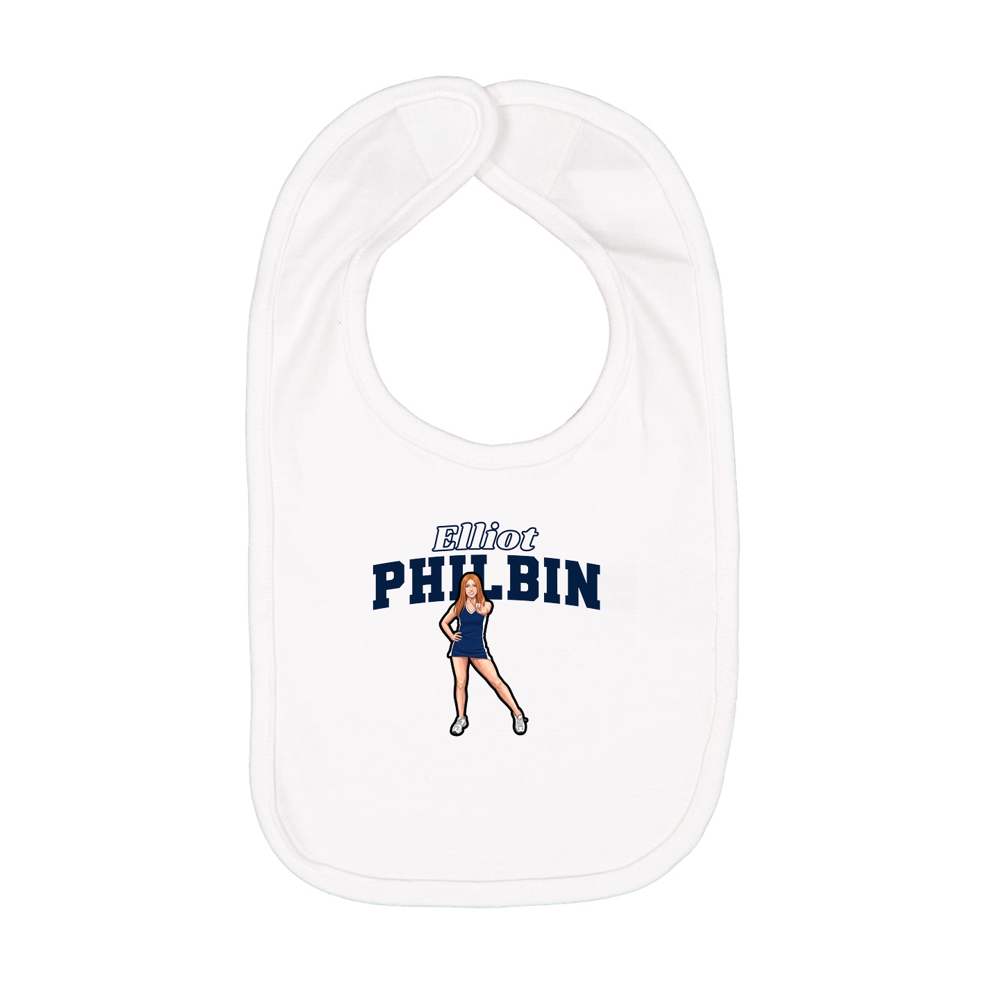 Infant Bib — Name Arch in White