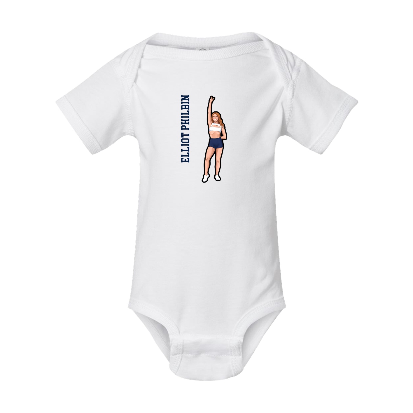 Baby Onesie — Name Vertical in White