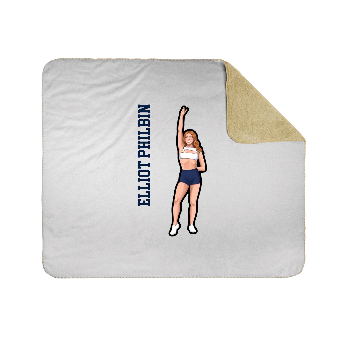Throw Blanket — Name Vertical in White