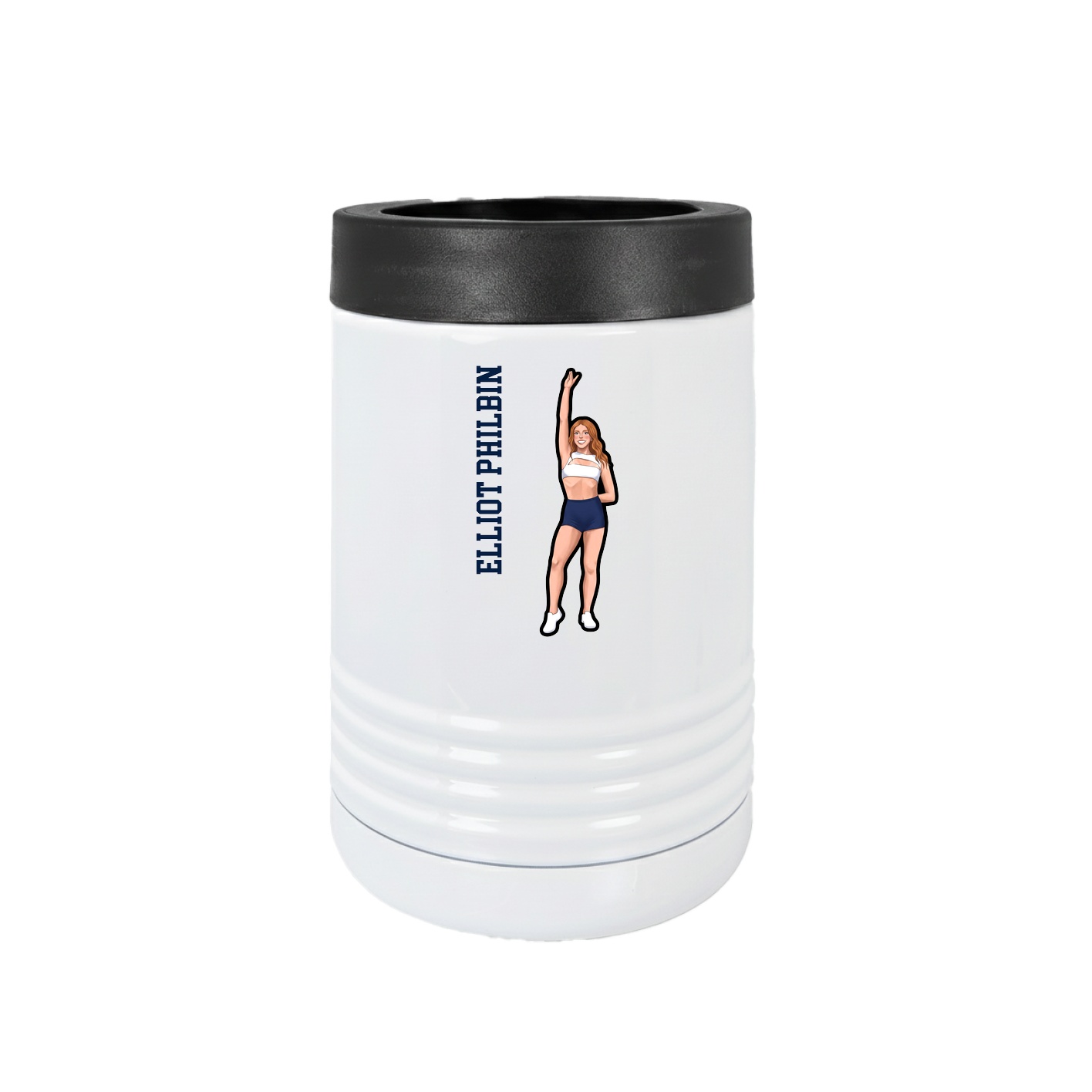 Beverage Holder — Name Vertical in White