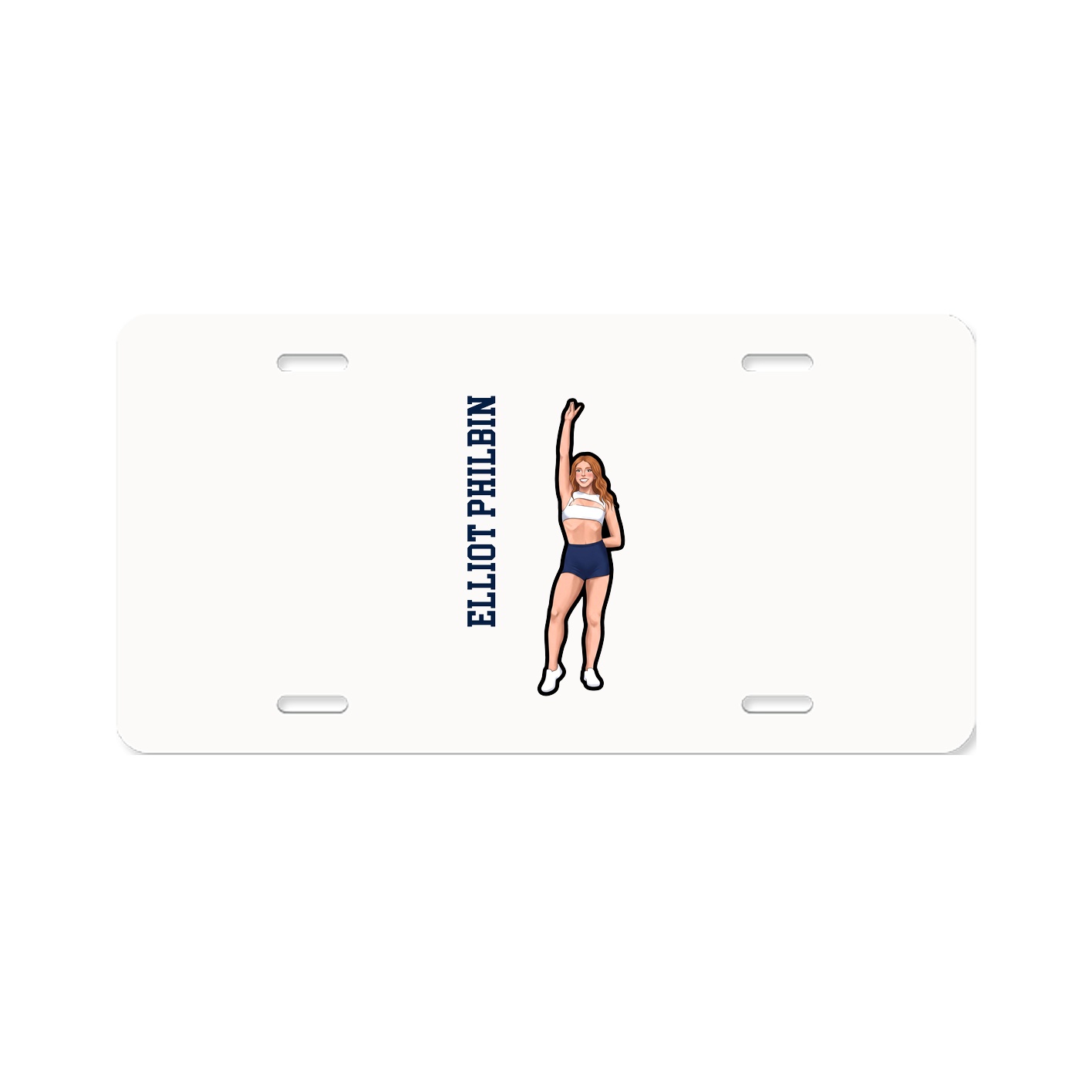 License Plate — Name Vertical in Classic
