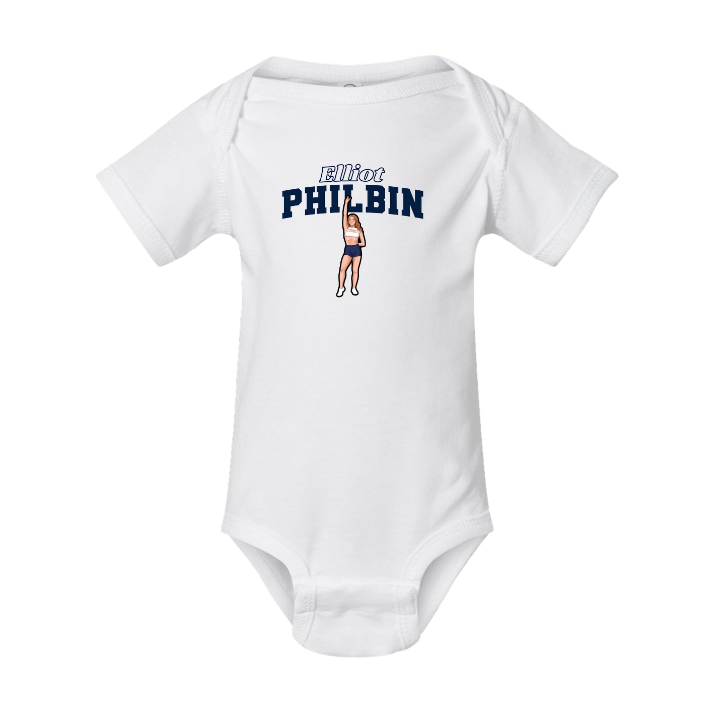 Baby Onesie — Name Arch in White