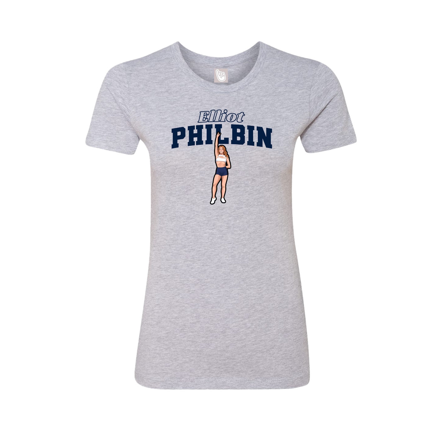 Fitted Women's Tee — Name Arch in Grey