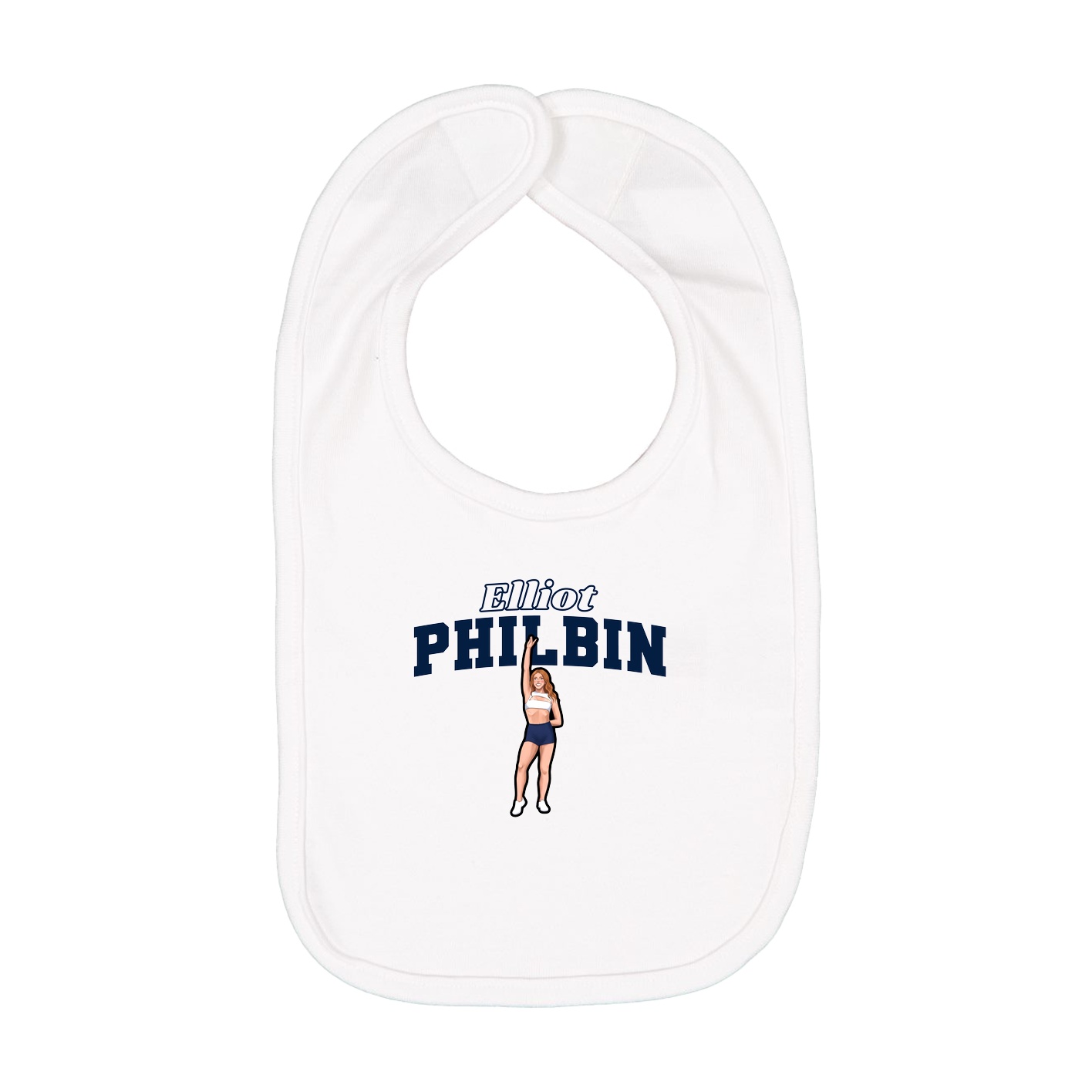 Infant Bib — Name Arch in White